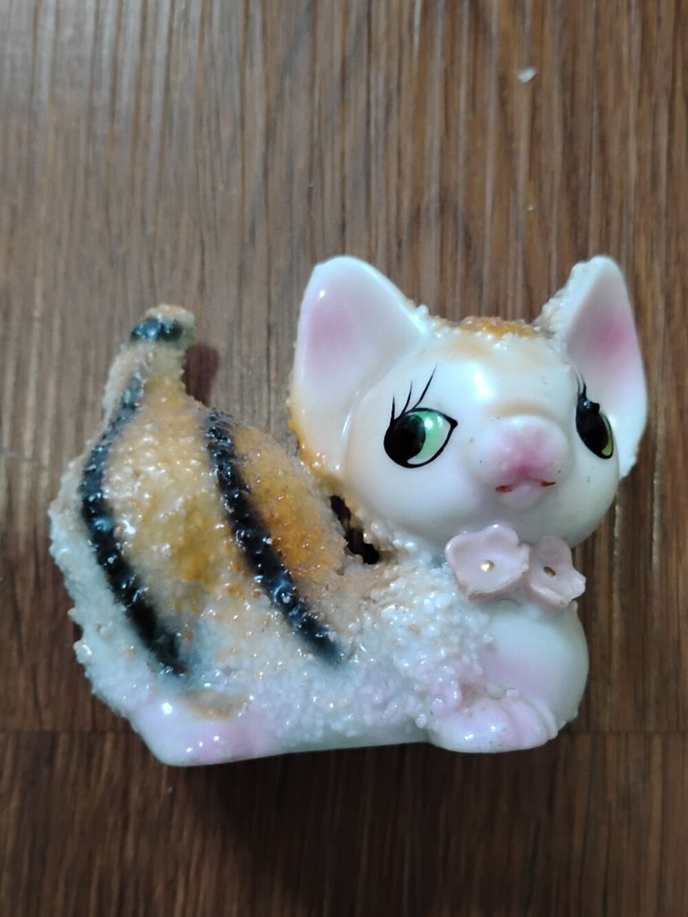Vintage MCM Anthropomorphic Cat Kitten Figurine Kitsch Sugar Glaze